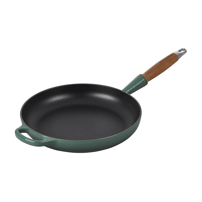 Le Creuset 10 1/4" Signature Round Enameled Cast Iron Alphine Wood Handle Fry Pan - Artichaut