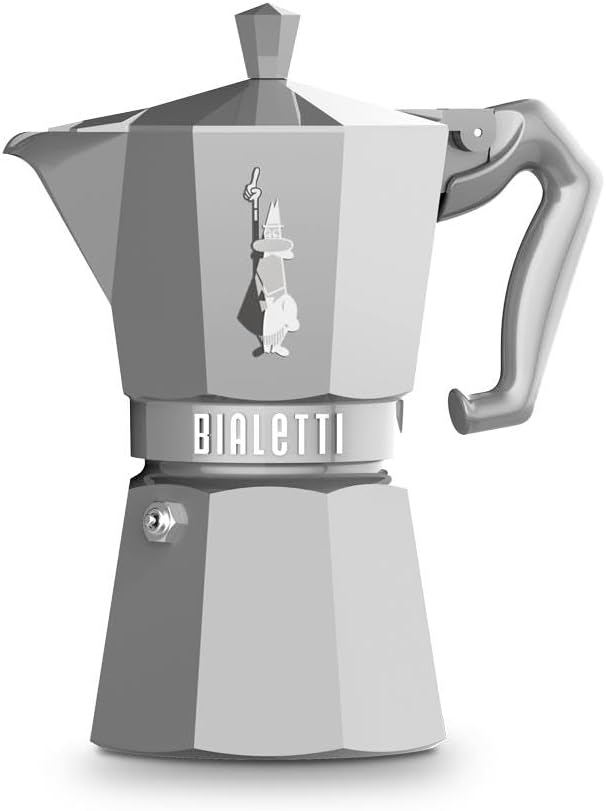 Bialetti Moka Exclusive Stovetop Espresso Maker 6 Cups - Silver