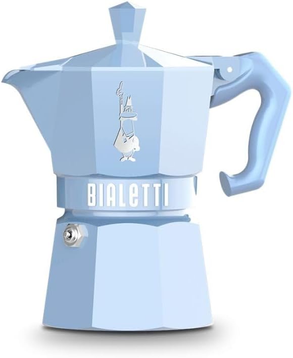 Bialetti Moka Exclusive Stovetop Espresso Maker 6 Cups - Light Blue