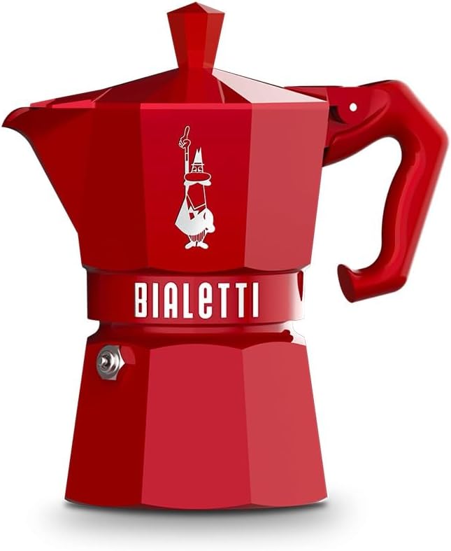 Bialetti Moka Exclusive Stovetop Espresso Maker 3 Cups - Red