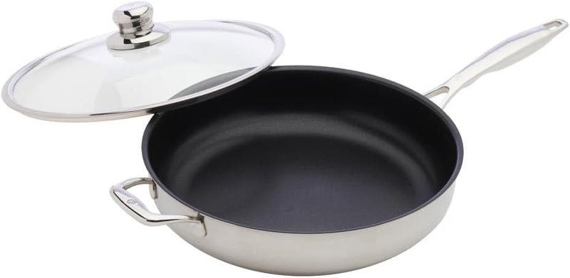 Swiss Diamond - 5.3 Qt. Nonstick Clad Induction Saute Pan w/Glass Lid & Stainless Steel Handle