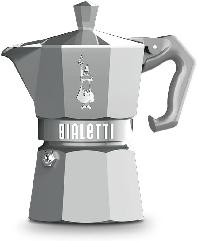 Bialetti Moka Exclusive Stovetop Espresso Maker 3 Cups - Silver