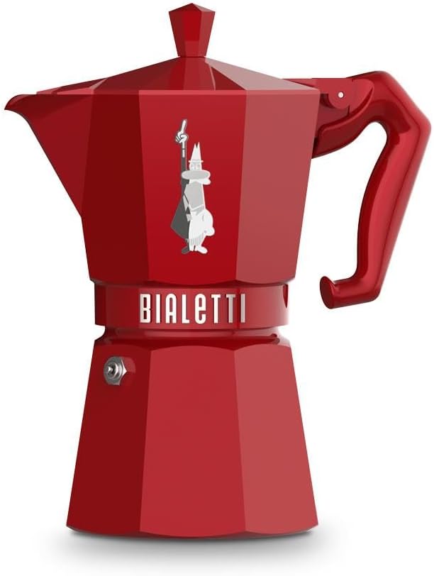 Bialetti Moka Exclusive Stovetop Espresso Maker 6 Cups - Red