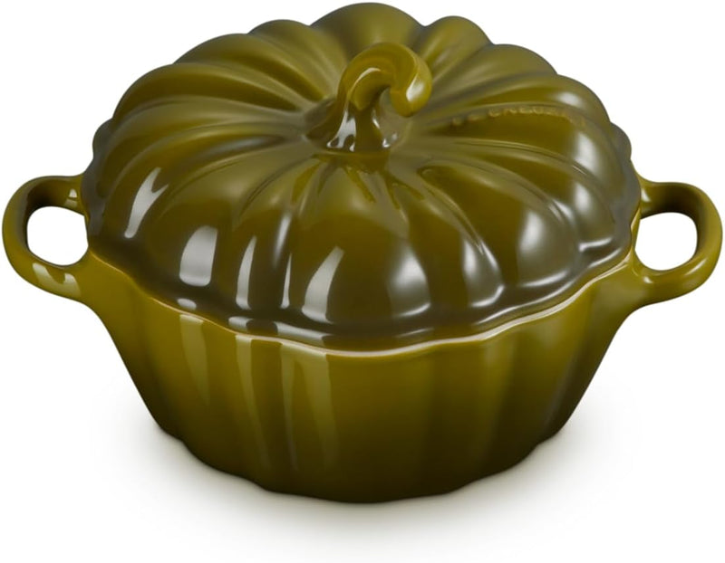 Le Creuset 12 oz. Stoneware Figural Pumpkin Petite Cocotte - Olive