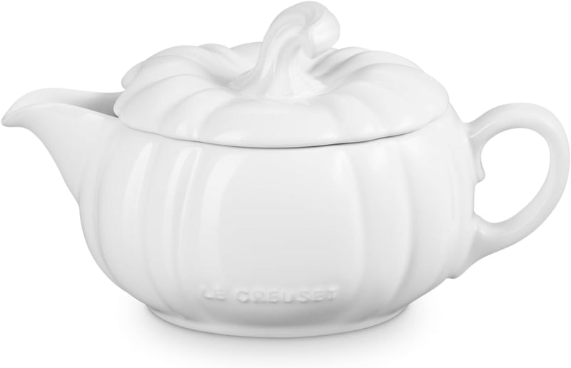 Le Creuset 14 oz. Pumpkin Gravy Boat w/Lid - White