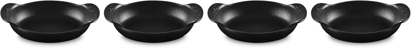 Le Creuset Set of 4 - 1/3 Qt. Mini Oval Baker - Gourmand Collection - Matte Black