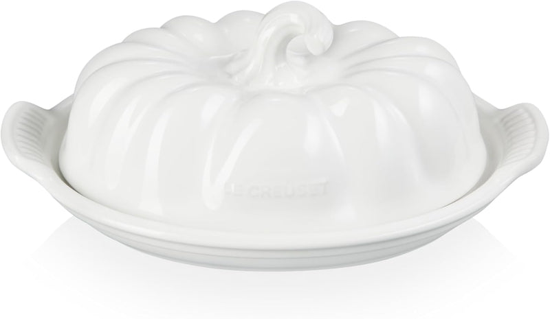 Le Creuset Figural Pumpkin Butter Dish - White