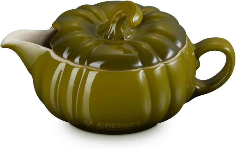 Le Creuset 14 oz. Pumpkin Gravy Boat w/Lid - Olive