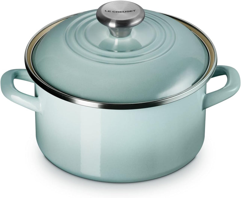 Le Creuset 3.8 Qt. Traditional Petite Stockpot w/SS Knob - Sea Salt