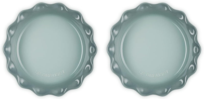 Le Creuset Set of 2 - 9" Heritage Fluted Pie Dish - Sea Salt