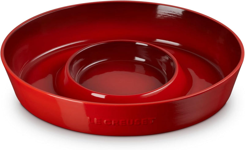 Le Creuset 13" Chip and Dip Platter - Cerise