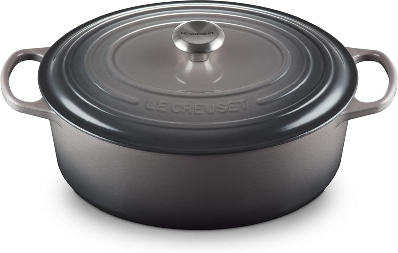 Le Creuset 8 Qt. Signature Oval Dutch Oven w/Stainless Steel Knob - Oyster