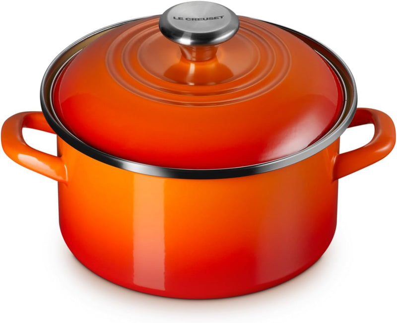 Le Creuset 3.8 Qt. Traditional Petite Stockpot w/SS Knob - Flame