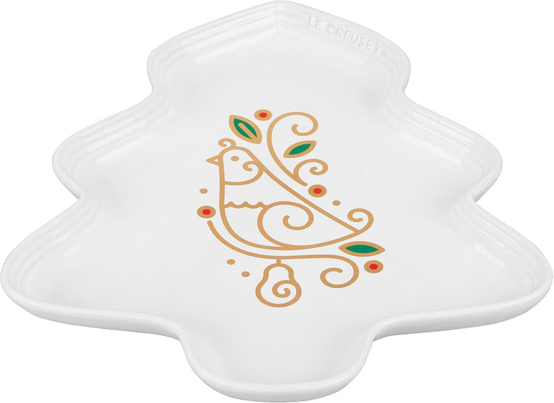 Le Creuset 14" Partridge in a Pear Tree Platter Noel - White