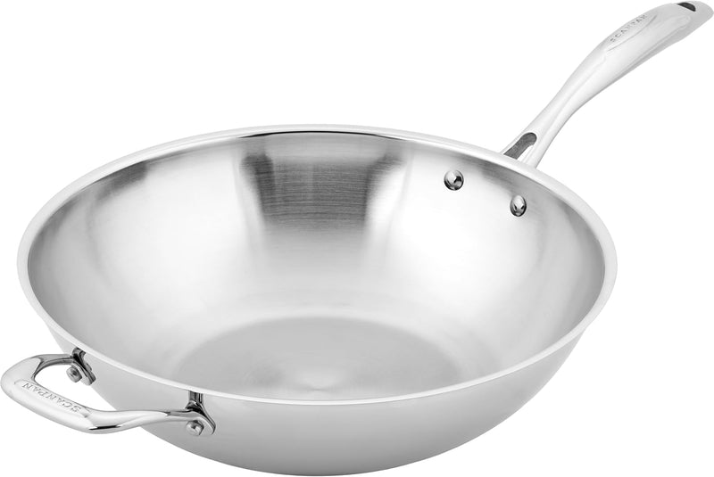 Scanpan STS - 12 1/2" Stainless Wok w/Helper Handle