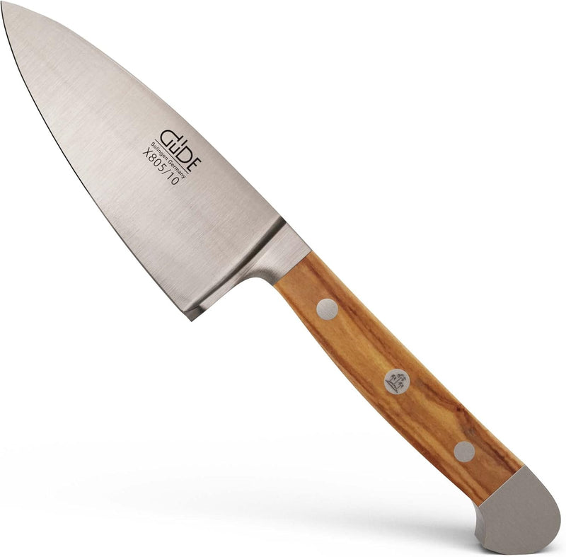 Güde Alpha Olive Series - 3" Forged Double Bolster Hard Cheese Knife, Olivewood Handle