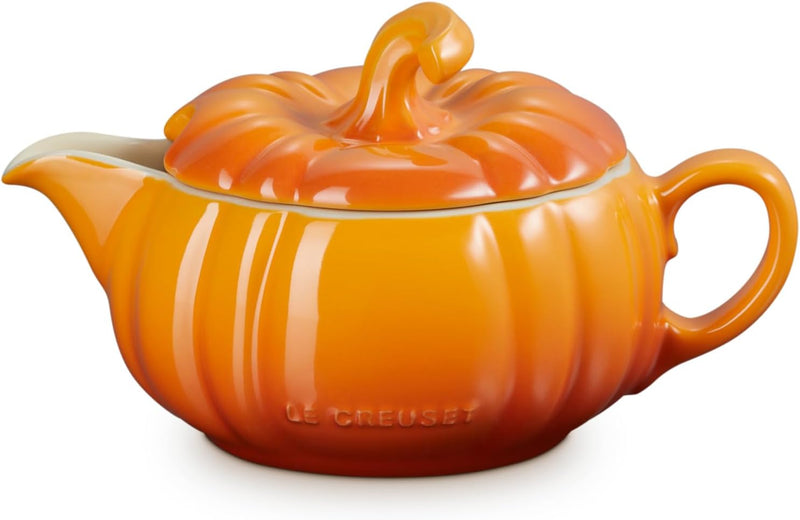 Le Creuset 14 oz. Pumpkin Gravy Boat w/Lid - Persimmon