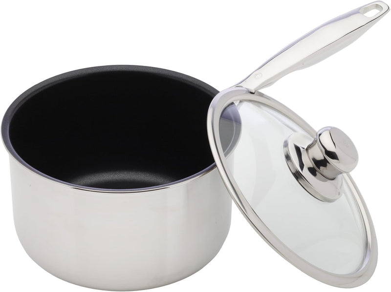 Swiss Diamond - 7" Nonstick Clad Sauce Pan w/Glass Lid