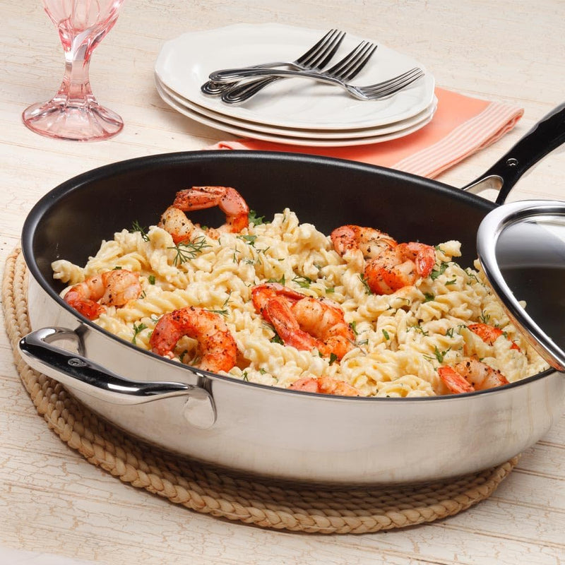 Swiss Diamond - 5.3 Qt. Nonstick Clad Induction Saute Pan w/Glass Lid & Stainless Steel Handle