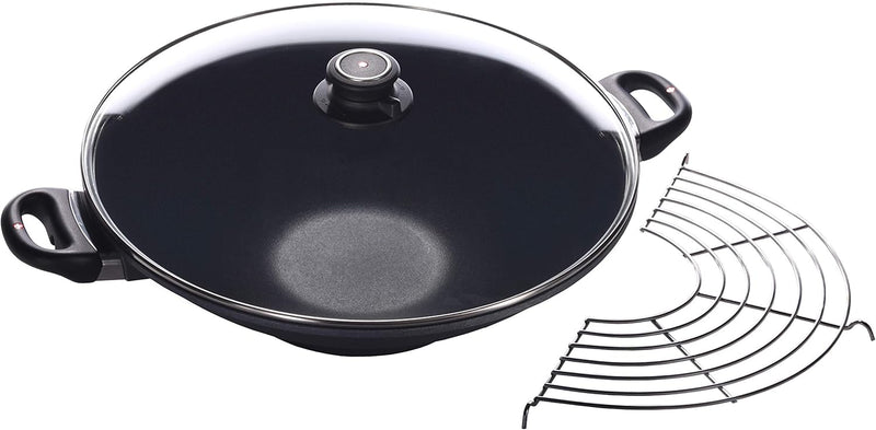 Swiss Diamond - 14.1" Wok w/Rack &Glass Lid