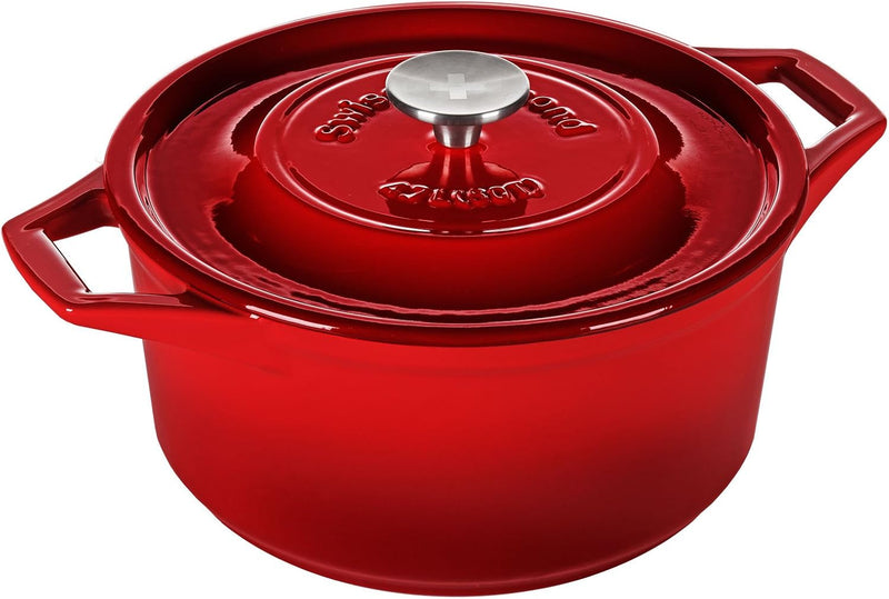 Swiss Diamond Cast Iron 5 Qt. Round Casserole - Rubis Rouge