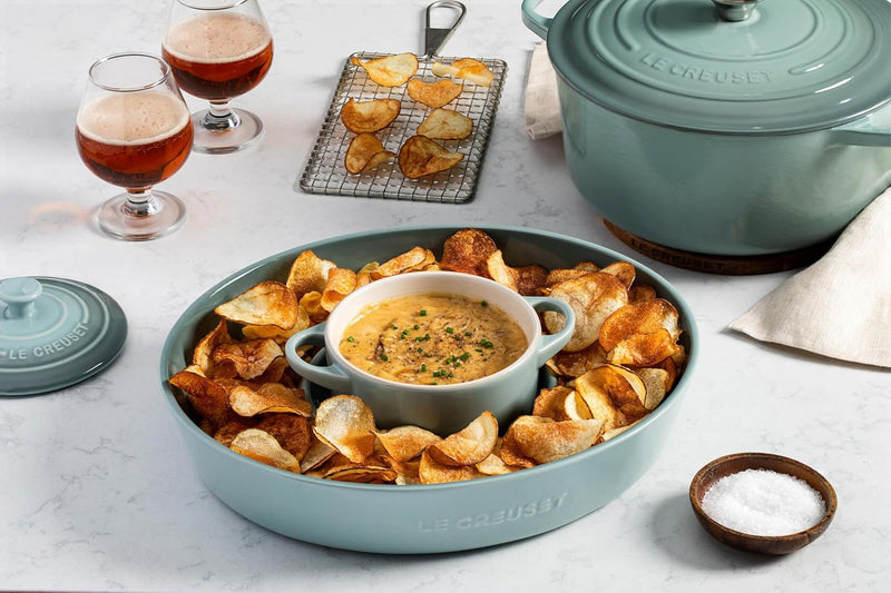 Le Creuset 13" Chip and Dip Platter - Oyster