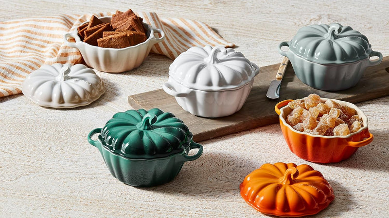 Le Creuset 12 oz. Stoneware Figural Pumpkin Petite Cocotte - Rhone